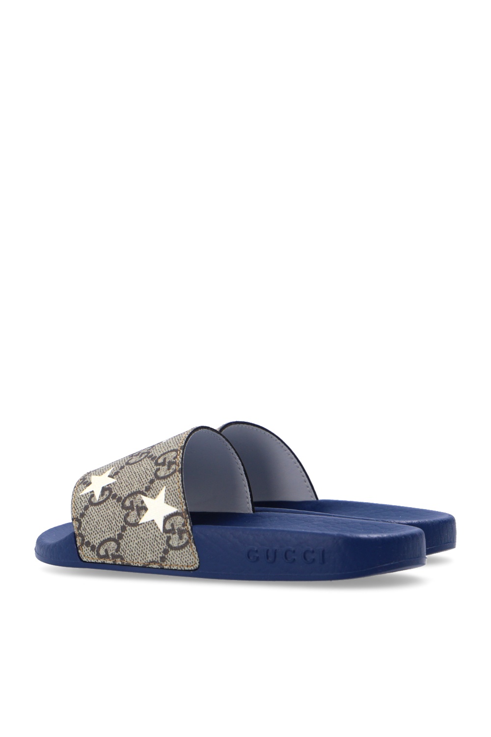 Navy blue gucci store slides